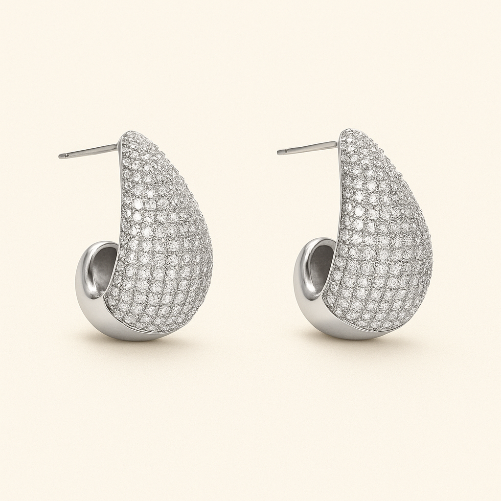 ELLA Zilveren Waterdruppel Oorbellen