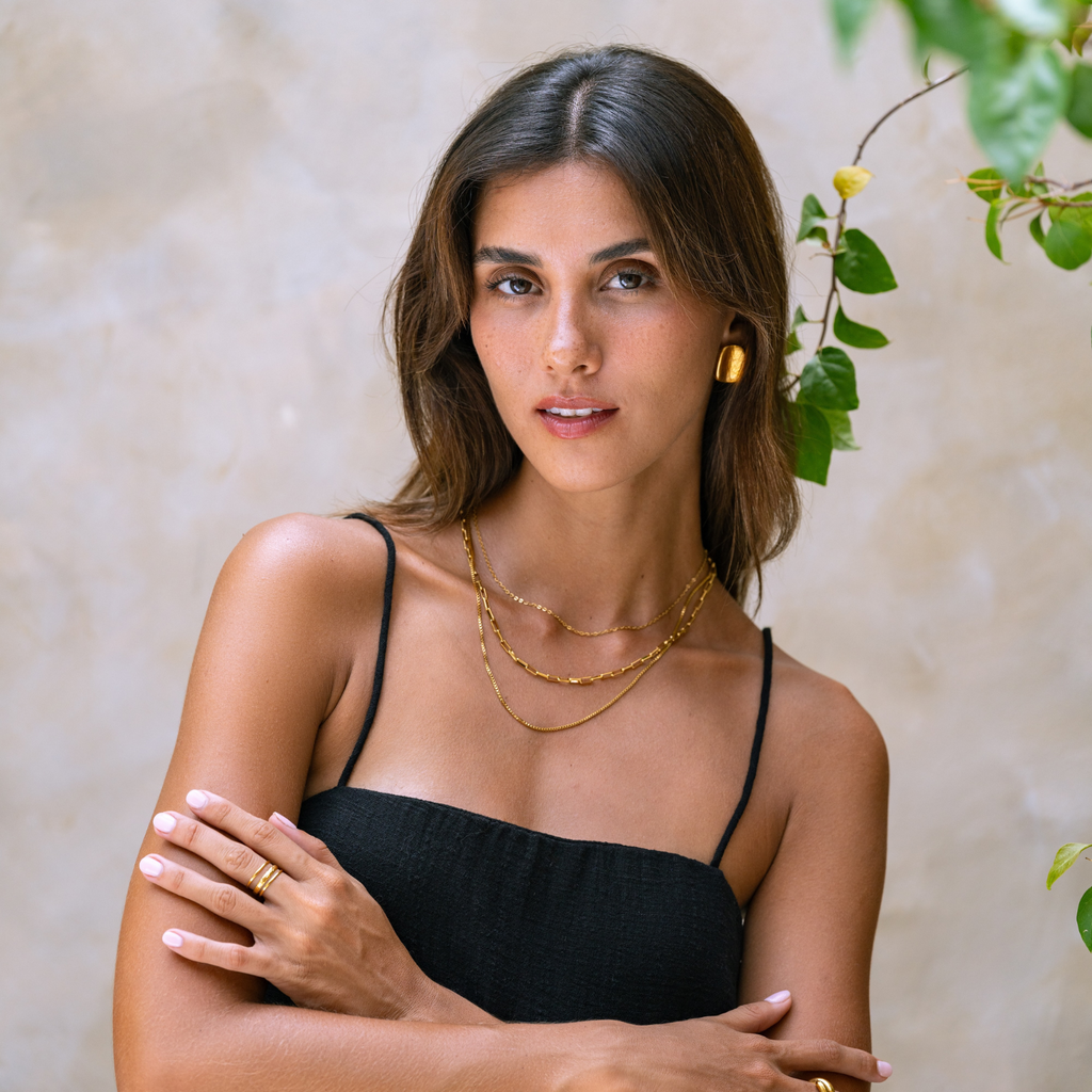 SOLARA Gouden Gelaagde Choker