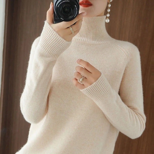 Jersey de cuello alto de cachemira | HEXGLAM™