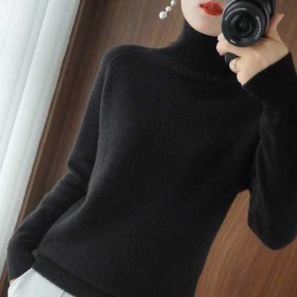 Jersey de cuello alto de cachemira | HEXGLAM™