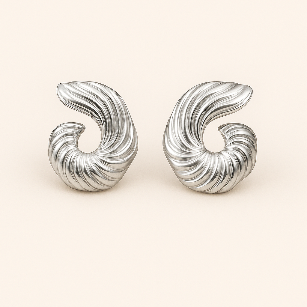 IRIS Gouden Sculptuur Oorbellen