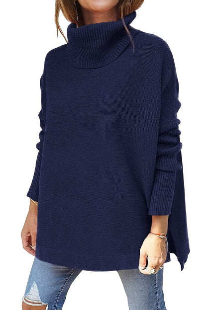 Jersey holgado de cachemira con cuello alto | HEXGLAM™ 