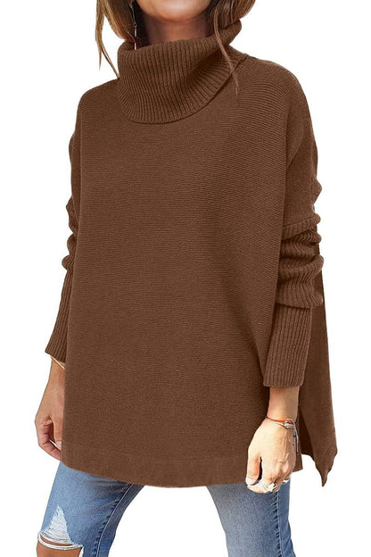 Jersey holgado de cachemira con cuello alto | HEXGLAM™ 