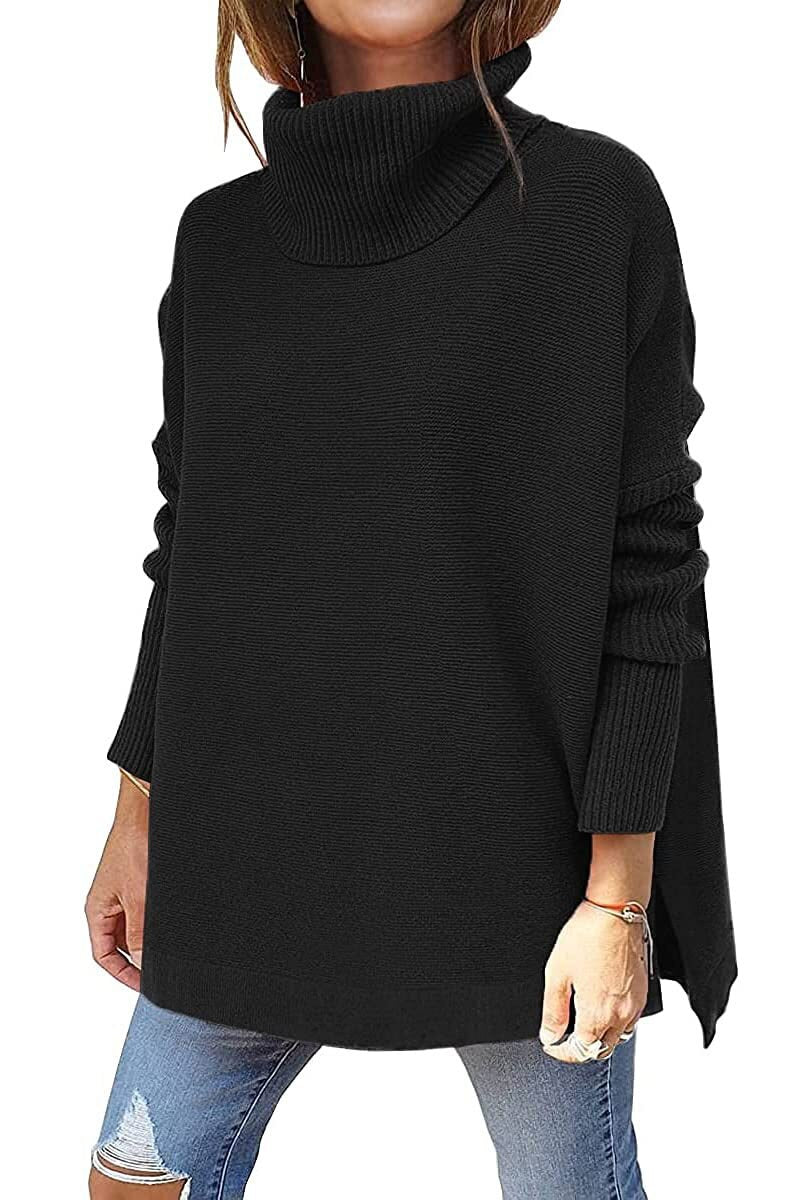 Jersey holgado de cachemira con cuello alto | HEXGLAM™ 