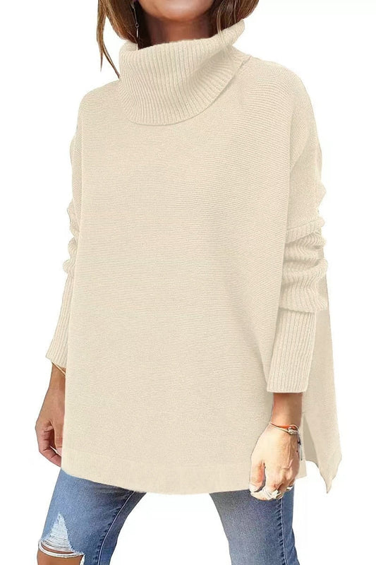 Jersey holgado de cachemira con cuello alto | HEXGLAM™ 