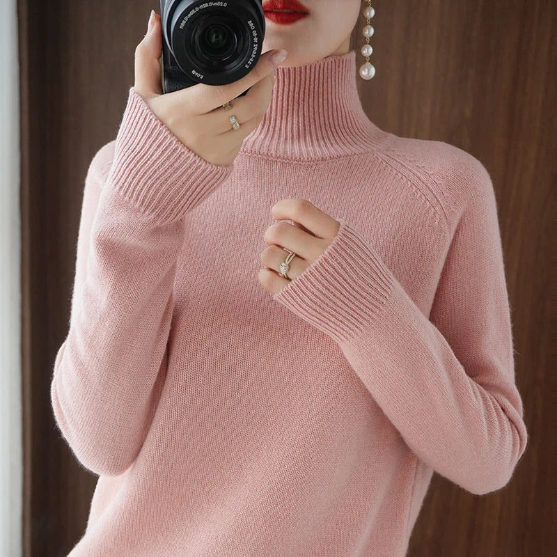 Jersey de cuello alto de cachemira | HEXGLAM™