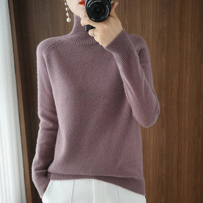 Jersey de cuello alto de cachemira | HEXGLAM™