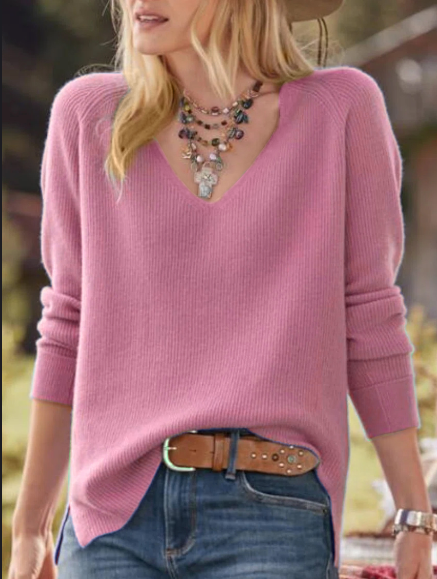 Suéter informal con cuello en V | HEXGLAM™
