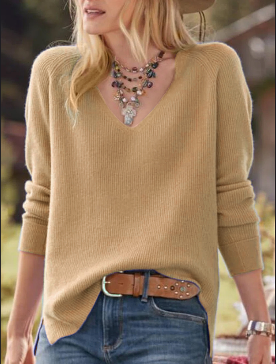 Suéter informal con cuello en V | HEXGLAM™
