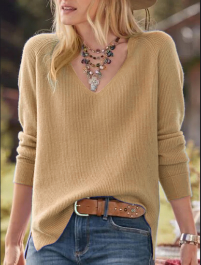 Suéter informal con cuello en V | HEXGLAM™