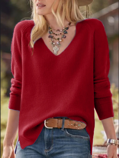 Suéter informal con cuello en V | HEXGLAM™