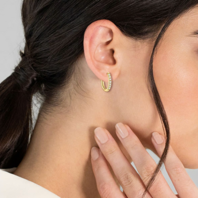 ISA Gouden Oorbellen met Zirkoon