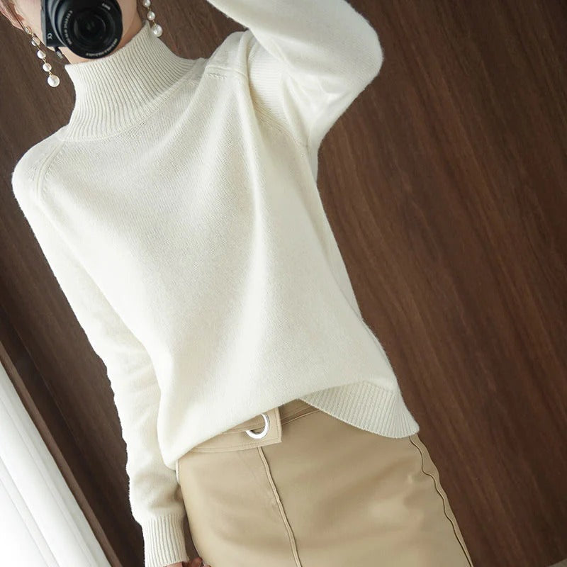 Jersey de cuello alto de cachemira | HEXGLAM™